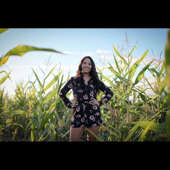 H&M Black Floral L/S Romper - Picture 4 of 4